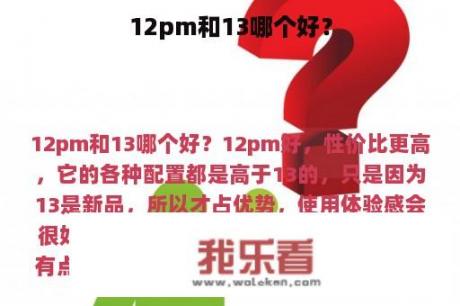 12pm和13哪个好？