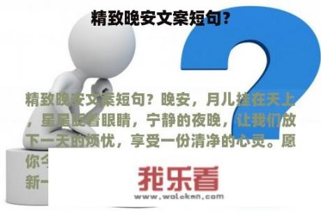 精致晚安文案短句？