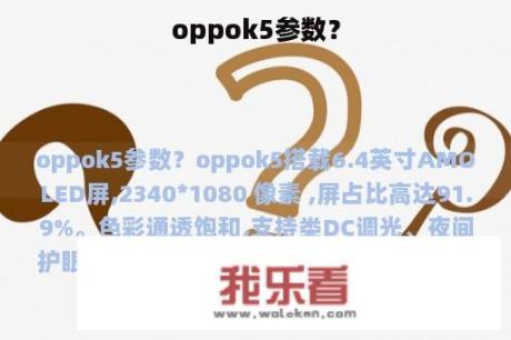 oppok5参数？