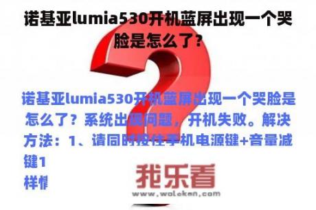 诺基亚lumia530开机蓝屏出现一个哭脸是怎么了？