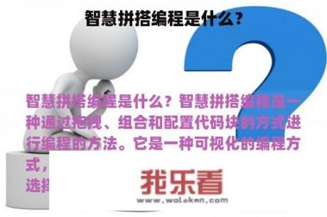 智慧拼搭编程是什么？