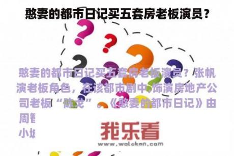 憨妻的都市日记买五套房老板演员？