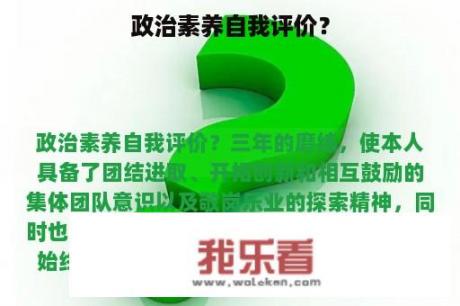 政治素养自我评价？