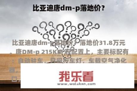 比亚迪唐dm-p落地价？