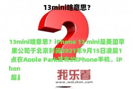 13mini啥意思？