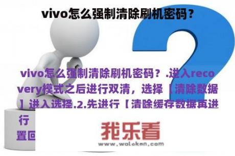 vivo怎么强制清除刷机密码？