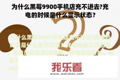 为什么黑莓9900手机店充不进去?充电的时候是什么显示状态？