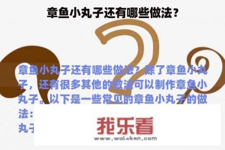 章鱼小丸子还有哪些做法？