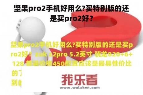 坚果pro2手机好用么?买特别版的还是买pro2好？