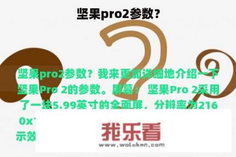 坚果pro2参数？