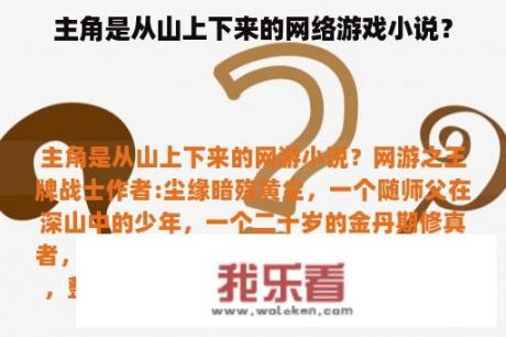 主角是从山上下来的网络游戏小说？