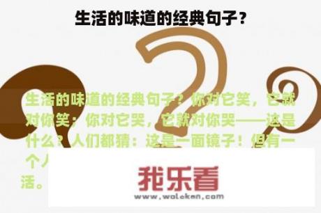 生活的味道的经典句子？