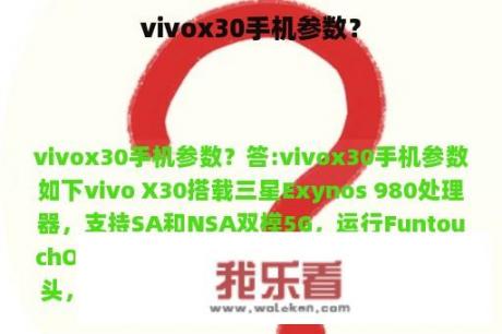 vivox30手机参数？