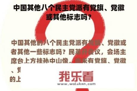 中国其他八个民主党派有党旗、党徽或其他标志吗？