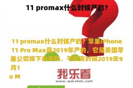 11 promax什么时候产的？