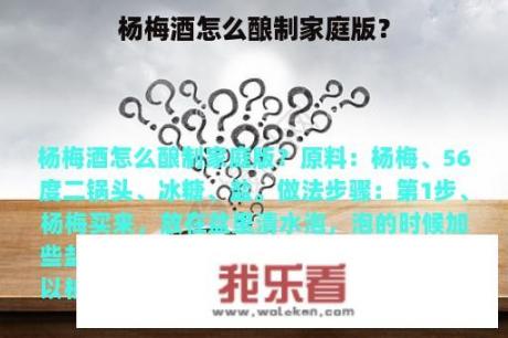 杨梅酒怎么酿制家庭版？