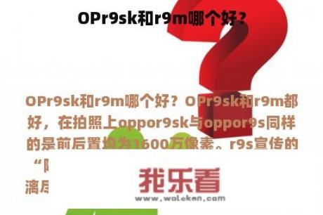 OPr9sk和r9m哪个好？