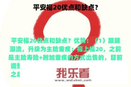 平安福20优点和缺点？