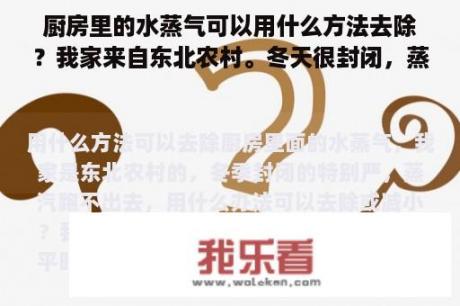 厨房里的水蒸气可以用什么方法去除？我家来自东北农村。冬天很封闭，蒸汽跑不出去。怎样才能去除或减少？