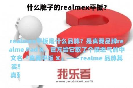 什么牌子的realmex平板？