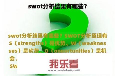 swot分析结果有哪些？