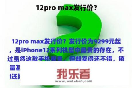 12pro max发行价？