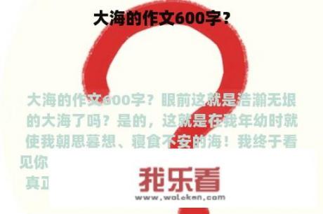 大海的作文600字？