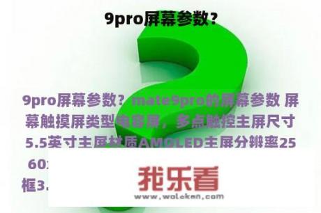 9pro屏幕参数？