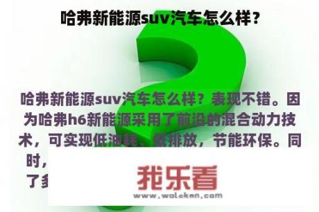 哈弗新能源suv汽车怎么样？