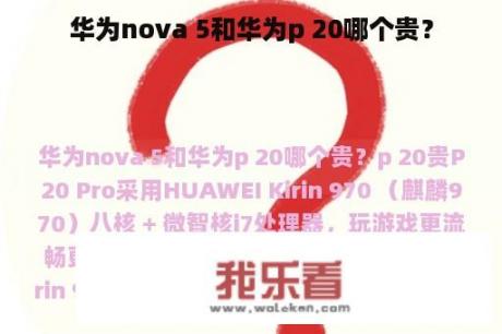 华为nova 5和华为p 20哪个贵？