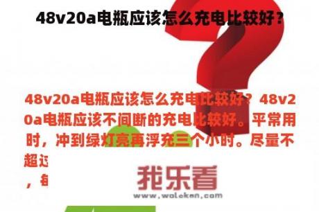 48v20a电瓶应该怎么充电比较好？