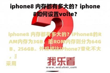 iphone8 内存都有多大的？iphone8如何设置volte？