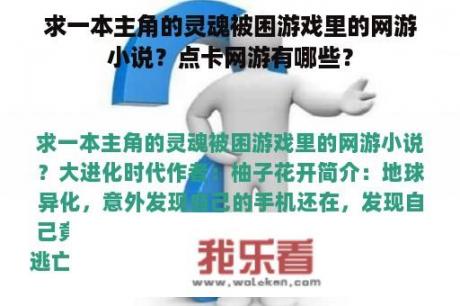 求一本主角的灵魂被困游戏里的网游小说？点卡网游有哪些？