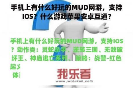 手机上有什么好玩的MUD网游，支持IOS？什么游戏苹果安卓互通？