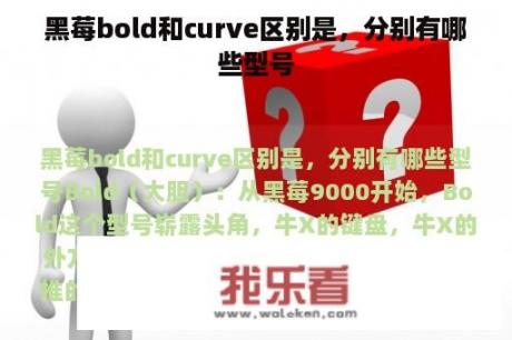 黑莓bold和curve区别是，分别有哪些型号