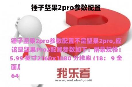 锤子坚果2pro参数配置