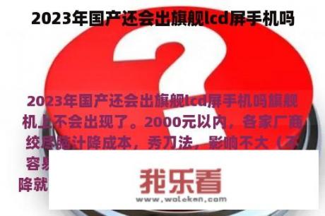 2023年国产还会出旗舰lcd屏手机吗