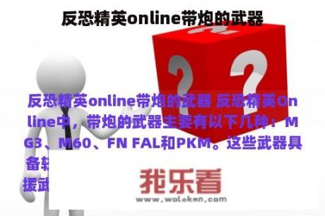 反恐精英online带炮的武器