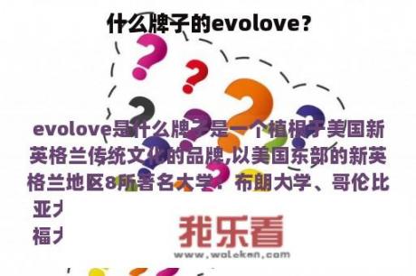 什么牌子的evolove？