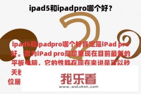 ipad5和ipadpro哪个好？