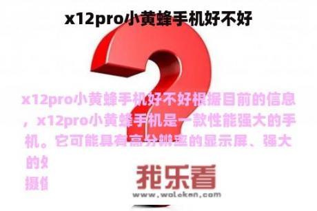 x12pro小黄蜂手机好不好