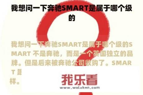 我想问一下奔驰SMART是属于哪个级的