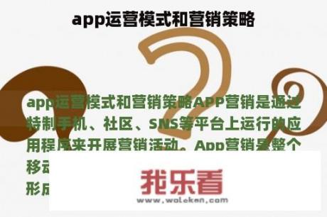 app运营模式和营销策略