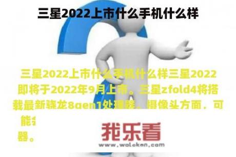 三星2022上市什么手机什么样