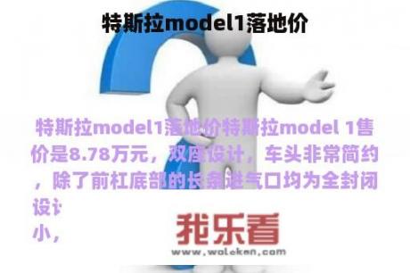 特斯拉model1落地价