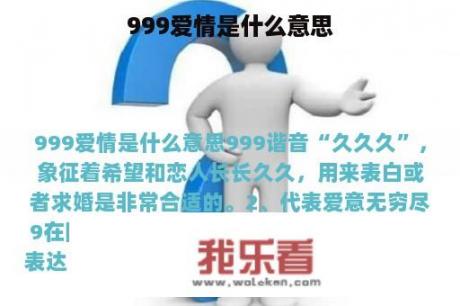 999爱情是什么意思