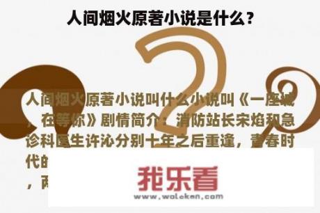 人间烟火原著小说是什么？