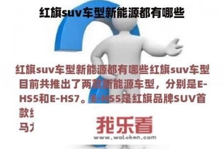 红旗suv车型新能源都有哪些