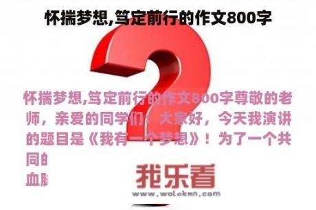 怀揣梦想,笃定前行的作文800字