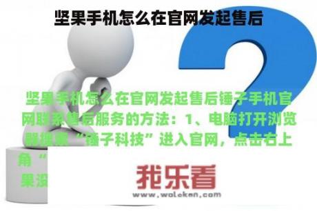 坚果手机怎么在官网发起售后